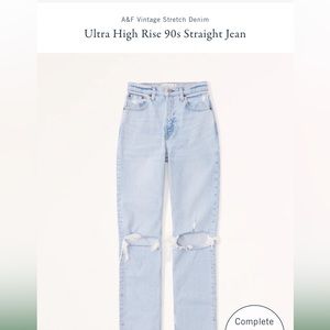 Abercrombie and Fitch Ultra High Rise 90s Straight Jean